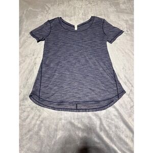 Lululemon Women Size 10 Short Sleeve Intensi-Tee Heather Blue Shirt